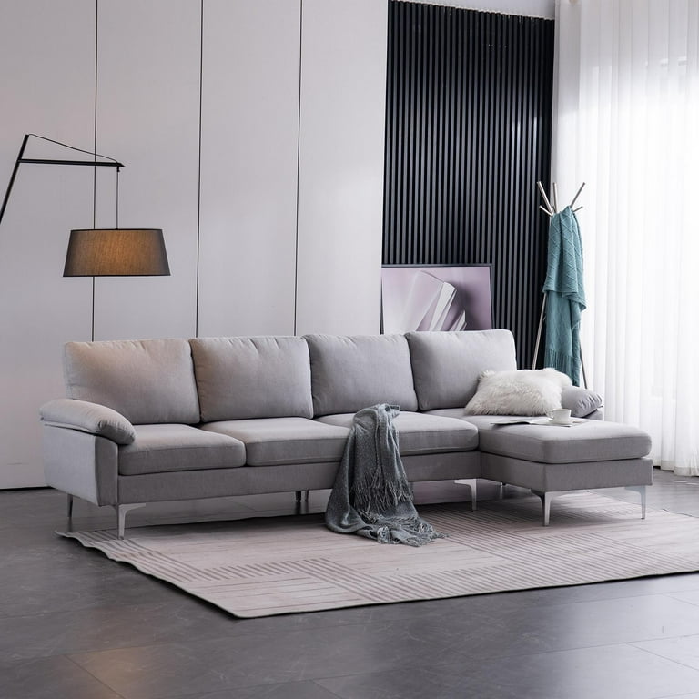 Zimtown L-Shaped Sofa for Small Spaces, 4-Seater with Zimtown L-Shaped Sofa for Small Spaces, 4-Seater with