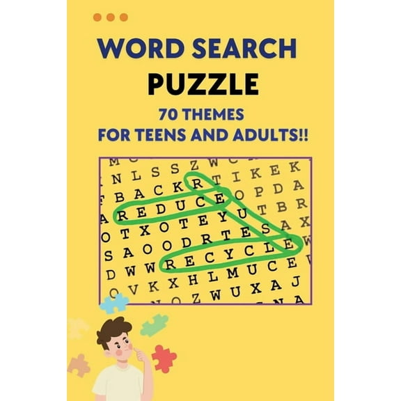 Word search Puzzle: 70 Themes for teens and adults, (Paperback)