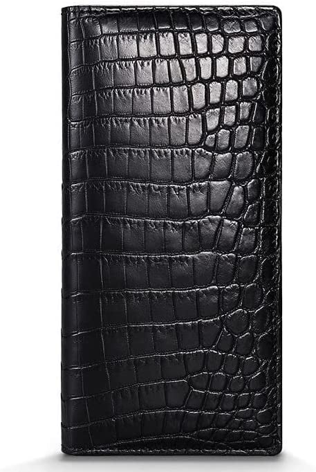 Vinyl Leather Fabric Crocodile Pattern Marine Waterproof Material 54" W Marine Vinyl Synthetic Leather Sheets 0.5mm Thick for Upholstery Crafts, Automotive/Boat, Cushion, DIY Sewing - Black