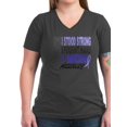 thumbnail image 1 of CafePress - Survivor 4 Esophageal Cancer Shirts And Gifts Wome - Women's V-Neck Dark T-Shirt, 1 of 1