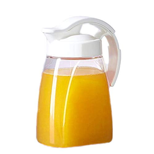 Lustroware High Heat Resistant One-touch Airtight Pitcher 1.4QT (44.8oz) for Water, Coffee, Tea, Other Hot or Cold Liquids | Leak Proof & Space Saving | Made in Japan