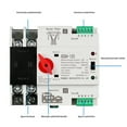thumbnail image 4 of Single Phase Din Rail ATS 220V PC Dual Power Automatic Transfer Switch 2P 100A Household Power Transfer Switch 50/60Hz, 4 of 4