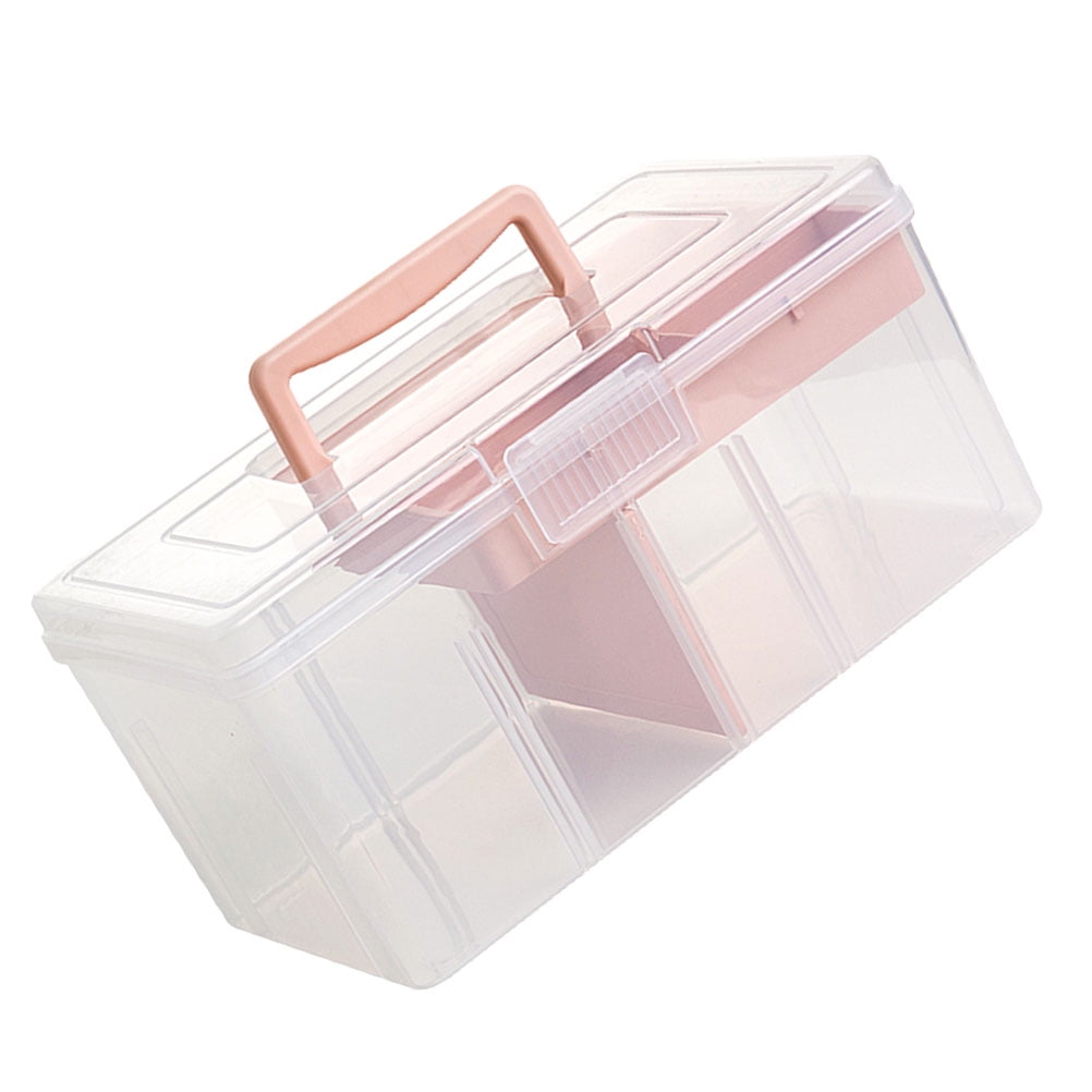 LEORX 1Pcs Small Storage Box For Craft Supplies And Art Materials Transparent Viewing Portable Handling