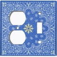 thumbnail image 4 of Metal Light Switch Plate Cover Blue Floral Bandana Paisley Tile Pattern TIL045, 4 of 13