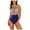 Blue, variant on Yindaity Women's One-Piece Swimsuits Women's One Piece Swimsuit Scoop Neck Bathing Suit Color Block Adjustable Straps Swimwear (Blue,XL)