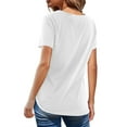 thumbnail image 3 of JYLFC Low Cut V Neck Shirts for Women Summer Top Short Sleeves Tee, White XL, 3 of 4