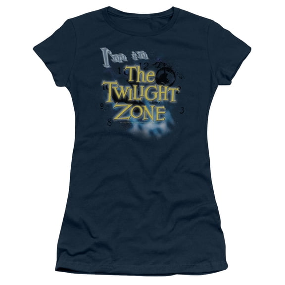 Twilight Zone Im In The Twilight Zone Junior Women's Sheer T-Shirt Navy