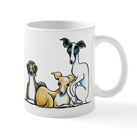 CafePress - Italian Greyhound Trio Mugs - 11 oz Ceramic Mug - Novelty Coffee Tea Cup