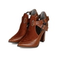 thumbnail image 5 of New Women Bumper Odin05 Mixed Media Pointy Toe Cut Out Buckle Chunky Heel Bootie, 5 of 5