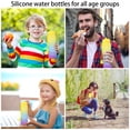 thumbnail image 5 of Vensio -600ml Foldable Silicone Water Bottle with Time Marker and Strap, BPA-Free Leak-Proof Portable Drinking Bottle for Gym School and Hiking, Pink Gradient, 5 of 10