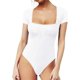 thumbnail image 1 of Xishao Body de manga larga con cuello cuadrado para mujer Xishao ropa, 1 of 2
