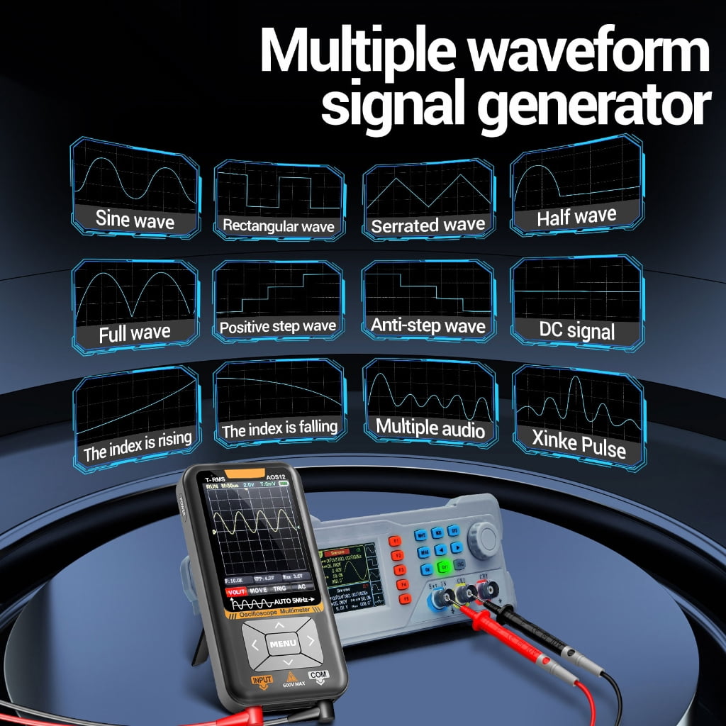 Digital Oscilloscope Multimeter 2 in 1 Anti Burn Designs Easy Carry Multimeter