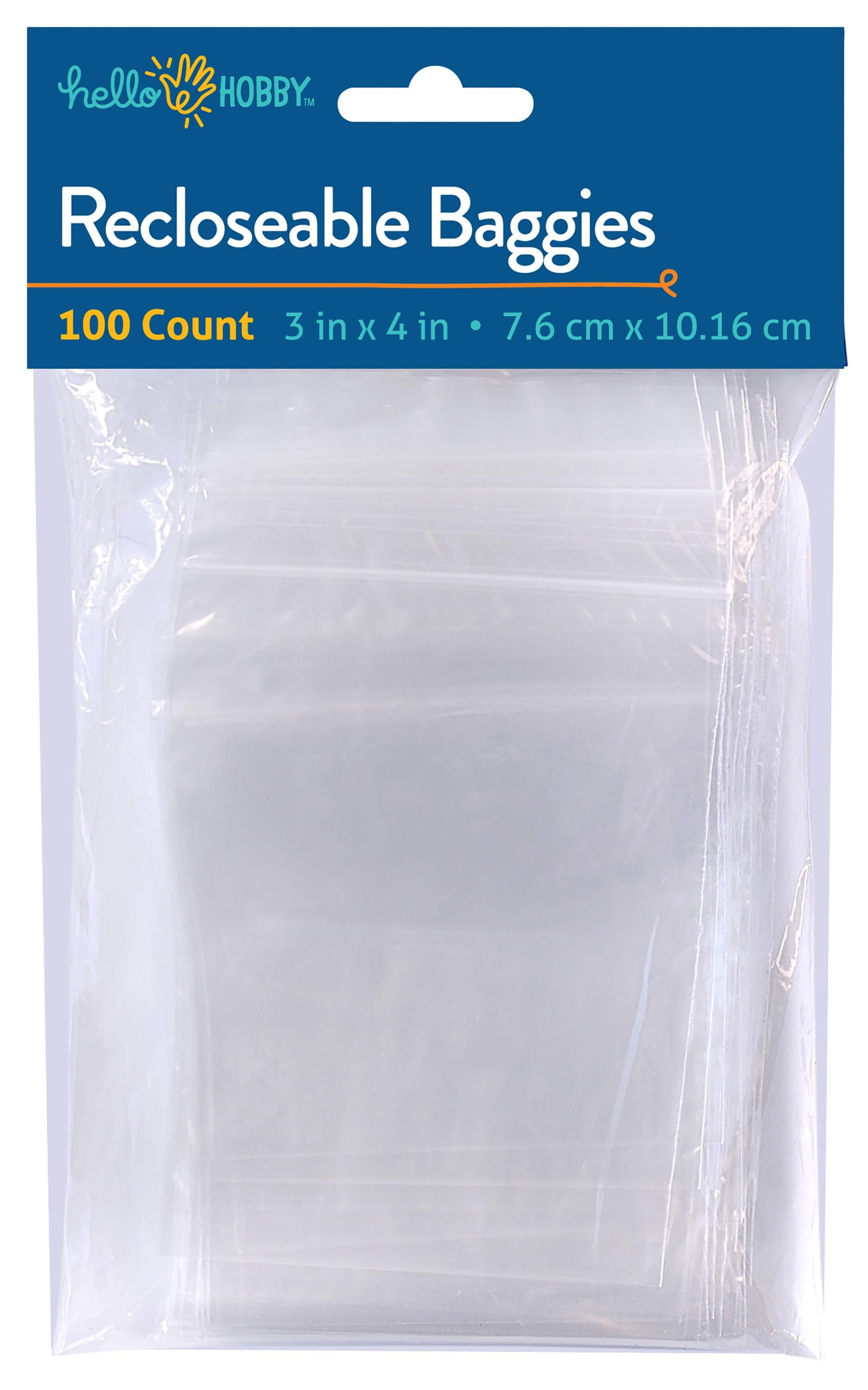 (2 pack) Hello Hobby - 3"x 4" Re-closable Plastic Bags for Jewelry and Craft Storage - 100 Bags - USHH2232