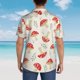 thumbnail image 4 of Fotbe Cartoon Flat Mushrooms Camisa Hawaiana para Hombre Unisex – Camisa Casual de Verano con Botones de Manga Corta de Algodón y Lino,Small, 4 of 7