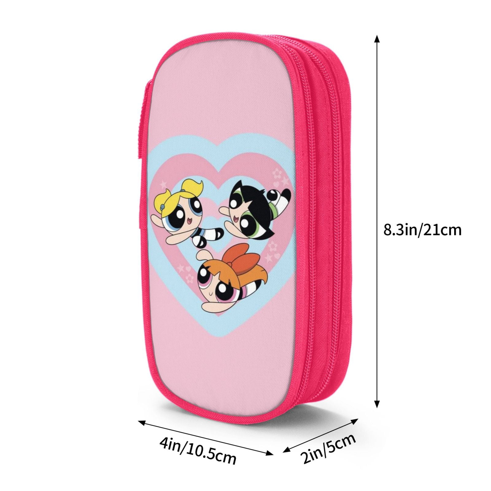 The Powerpuff Gi-rls Pencil Case Large Capacity Pencil Pouch Pen Bag Office Stationery Organizer Travel Makeup Bag Pink