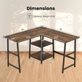 thumbnail image 4 of Giantex L Shaped Desk, Corner Gaming Desk w/Storage Shelves, Industrial Writing Desk Workstation, Brown, 4 of 8