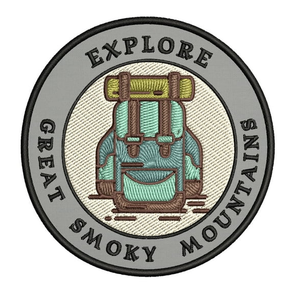 Explore! Great Smoky Mountains National Park 3.5 Inch Iron Or Sew On Embroidered Fabric Badge Patch Seek Adventure, National Park Iconic Series