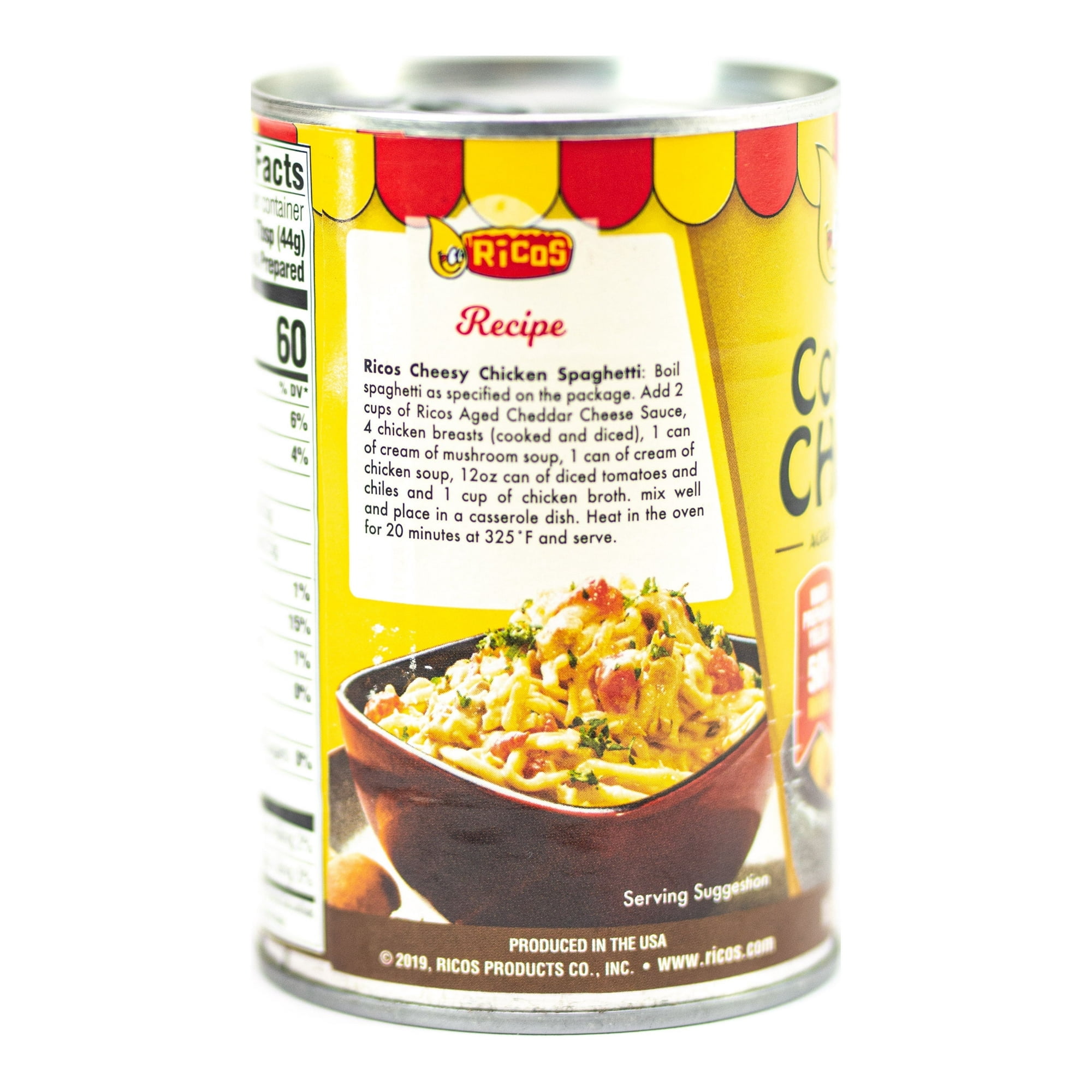 (4 pack) Ricos Condensed Aged Cheddar Cheese Sauce, Shelf-Stable, 15 oz Can, Spreadable