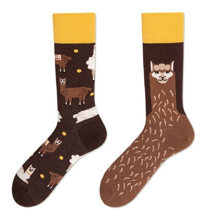 

Unisex Funny Crew Socks Novelty AB Asymmetric Colorful Cartoon Cotton Hosiery