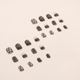 thumbnail image 3 of FCOGIN Medium Square, 24 Pieces, Brown, Beige, Heart, Acrylic False Nail, Press on Nail, 3 of 6