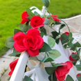 thumbnail image 4 of 4Pcs(32 FT) Artificial Rose Vine Fake Flower Garland Hanging Rose Ivy Hanging Baskets Wedding Arch Garden Background Decor (Red), 4 of 5