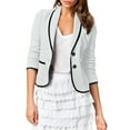 thumbnail image 1 of Bmisegm Manteau Femme Solide à Manches Longues Col Rabattu Veste Courte Ajustée pour Femmes Gris P, 1 of 1
