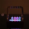 thumbnail image 3 of Limited Time Deal karymi Newton's Cradle LED Light Up Energy Science Toy Frosted Glass Balance Balls Home Office Decor Desk Gadget 5.9x5.9x4.7 Inches Party Favors Best Sellers Extra Savings, 3 of 7