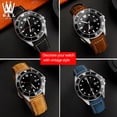 thumbnail image 5 of Correa de reloj de cuero Crazy Horse esmerilado de 20 mm y 22 mm para Casio Swordfish MDV-106/107 EFR-303L/304 MDV106, color marrón y caqui, 5 of 5
