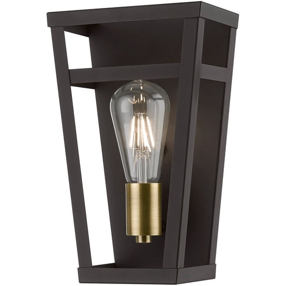 1 Light Ada Wall Sconce in Transitional Style-11 inches Tall and 7 inches Wide-Bronze/Antique Brass Finish Bailey Street Home 218-Bel-4829388