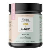 Winged Wellness Glow up Collagen and Stress Powder Peptides, Women's Supplement, 7.62 oz, 20 Servings