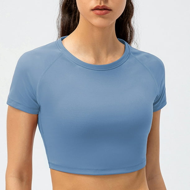 Women Yoga Shirts Short Sleeve Sexy Sport Shirt Quick Dry Running