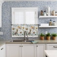 thumbnail image 6 of Farmhouse Bee Daisy Kitchen Curtains and Valances Set, Rod Pocket Curtains Tier Farmhouse Window Curtains 36 Inch Length, Summer Floral Rustic Blue Wooden 3 Piece Kitchen Curtains Set, 6 of 6