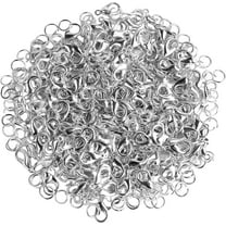 400PCS Lobster Claw Clasps with Open Jump Rings Kit, Bracelet Necklace Silver Fasteners Hooks for DIY Craft Jewelry Making, 12mmX7mm