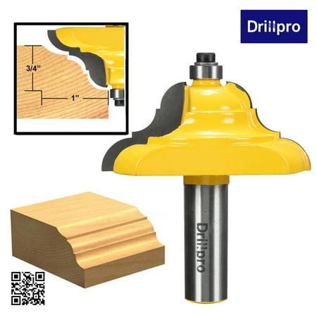 Ogee Chair Rail - Drillpro 1/2'' Shank Rail & Stile Router Bit Door Woodworking Ogee Chisel Cutter Tool
