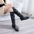 thumbnail image 4 of Fesfesfes Riding Boots For Women Winter Solid Color Long Boots Flat Heels Round-Toe Knee High Boot US:9(42), 4 of 5