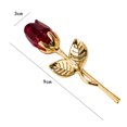 thumbnail image 2 of Mini Crystal Glass Rose Flower for Mother's Day,Valentine's Day, Birthday, Anniversary, Wedding Gifts,Golden Rod Red flower Long Stem Gift-Boxed Black Box Pink Flower 1, 2 of 7