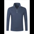 thumbnail image 1 of Sudadera Informal de Larga con Cuello Alto y Cremallera de un Cuarto para Hombre Azul Océano 5XL, 1 of 9