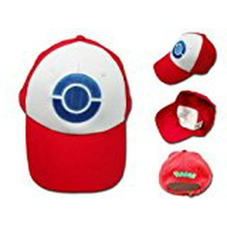 Pokemon Hat Ash Ketchum Visor Cap Costume Cosplay Anime Red Baseball Hat