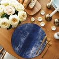 thumbnail image 2 of Navy Blue Round 15 Inch Placemats Set of 2, Retro Oil Painting Modern Abstract Art Aesthetics HeatResistant Non Slip Place Mats for Dining Table, Wipeable Braided Kitchen Table Mats for Housewarming, 2 of 9