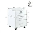 thumbnail image 4 of Clipop 3 Drawers Mobile File Cabinet,Lockable Wooden Rolling Filing Cabinet,A4 Sized Documents,White, 4 of 11