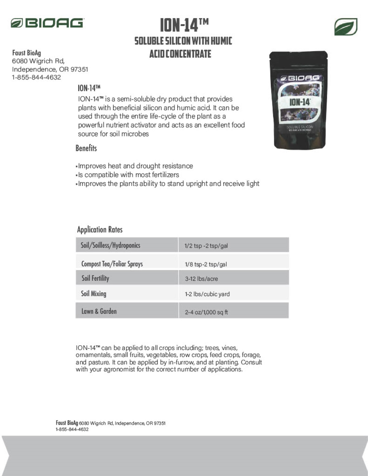 Ion 14 Dry Soluble Soil Additive - Provides Essential Silicon & Humic Acids For Nutrient Activation - 300 g Bag by BioAg