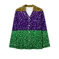 thumbnail image 3 of Moxiu Mardi Gras Pajamas for Women 2025 Loungrwear Set Festivel Long Sleeve Button Down Shirts Pant Carnival Holiday Pjs Sleepwear Multicolor,XL, 3 of 6