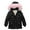 Black, variant on Little Girls Winter Coat Long Puffer Down Jacket Windproof Hooded Outwear Children's Thick Padded Coat Size 6-7T