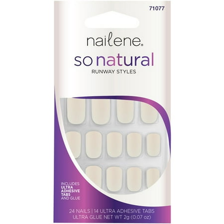 Nailene So Natural Runway Styles Press-on Nails, Matte Nude, 39 pc