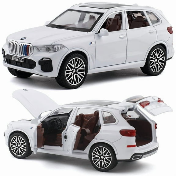 1:32 BMW X5 SUV Alloy Car Diecast Model Sound & Light Pull Back Toy Car Central Control Ornaments Trendy Display Ornament Toy