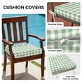 thumbnail image 3 of Outdoor Patio Cushion Covers 4 Pack Sage Green Patio Chair Cushion Covers with Ties and Zipper Green Buffalo Check Plaid Waterproof Outdoor Seat Cushion Covers for Patio Furniture 24"x24", 3 of 9