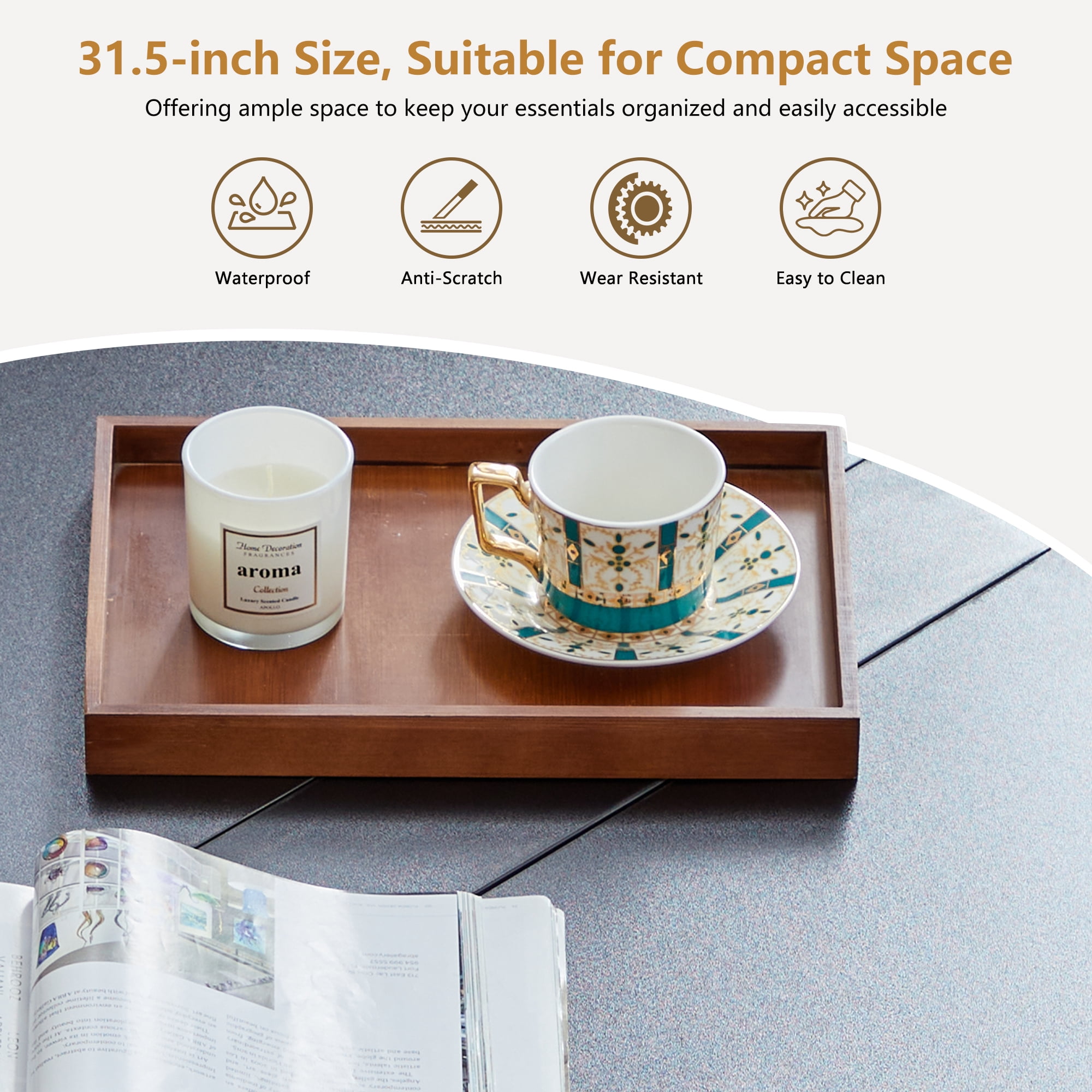 PHOYAL 4 in 1 Fluted Round Coffee Table with Flip Top and Lift Top, Round Coffee Table with Hidden Compartments Storage for Living Room, Black
