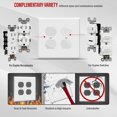 thumbnail image 4 of ENERLITES Duplex Receptacle Outlet Wall Plate, Gloss Finish, Midway Size 2-Gang, Unbreakable Polycarbonate Thermoplastic, UL Listed, 8822M-W-10PCS, White (10 Pack), 4 of 5