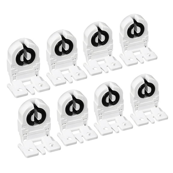 8 Pcs 2A T8 Socket G13 Base Fluorescent Lamp Holder Light Accessory White