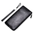 thumbnail image 1 of Lubelski Deabolar Men Solid Color Faux Leather Long Wallet Card Phone Holder Clutch Purse, 1 of 7